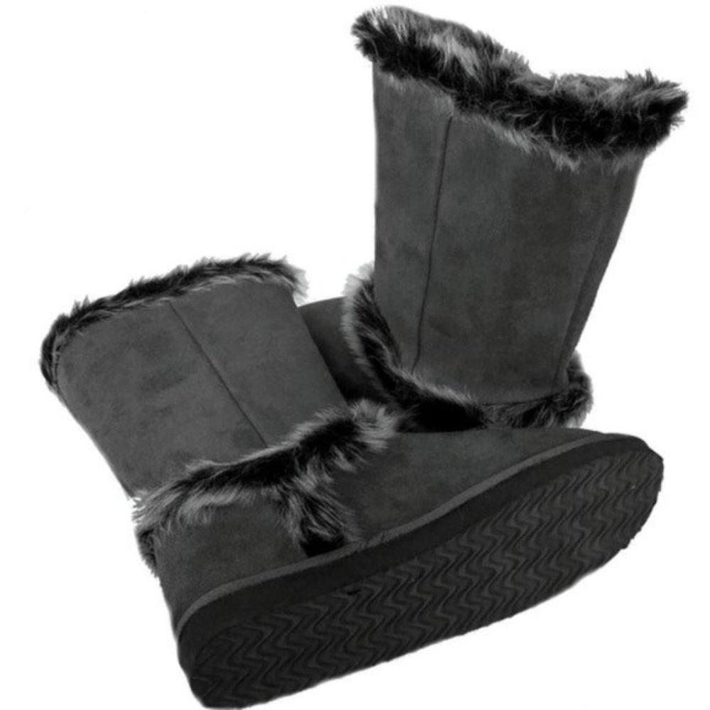 Fur Trim Mid-calf Eskimo Flat Suede Boot